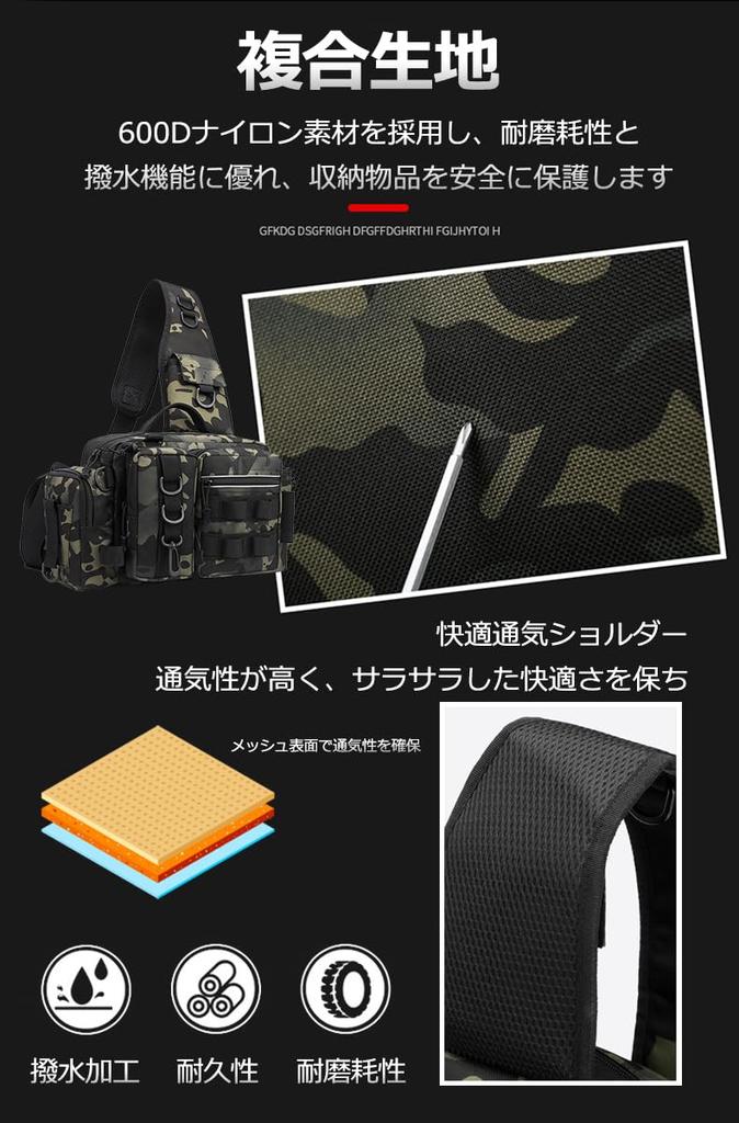 Fishing Tackle Bag, Fishing Bag, Tackle Bag, Run & Gun Bag, Waterproof Zipper, Large Capacity, Fishing Shoulder Bag, Fishing Bag