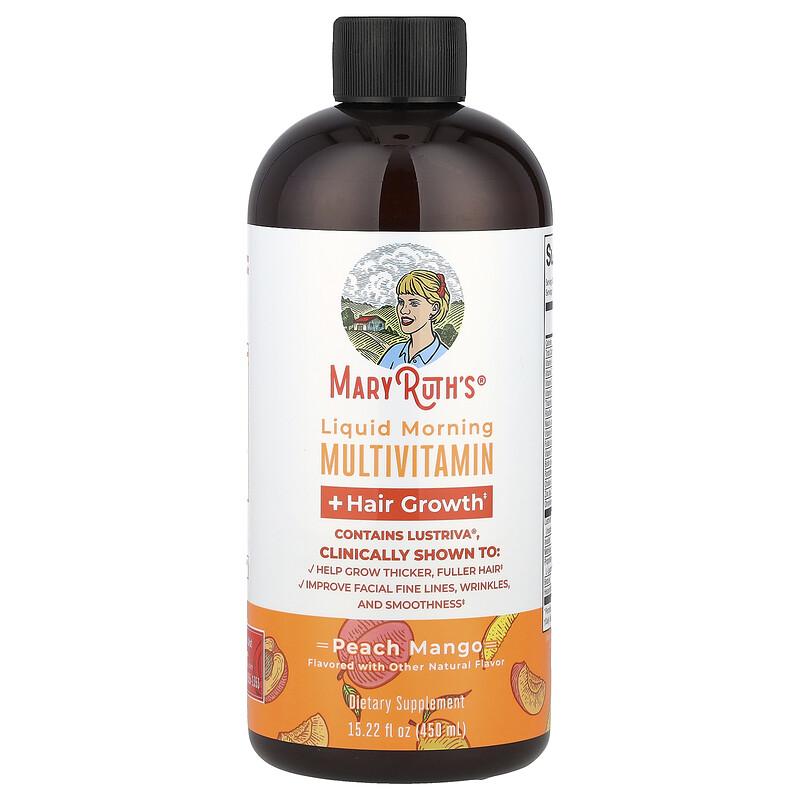Maryruth's Liquid Morning Multivitamin + Hair Growth, Peach Mango, 15.22 fl oz (450 ml) sold by Joom