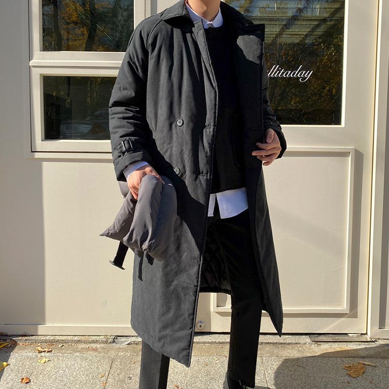 Mid-length Cotton-padded Jacket for Men In Winter, Thickened Korean-style Cotton-padded Jacket, Autumn and Winter Coat, Couple's Cotton-padded Jacket