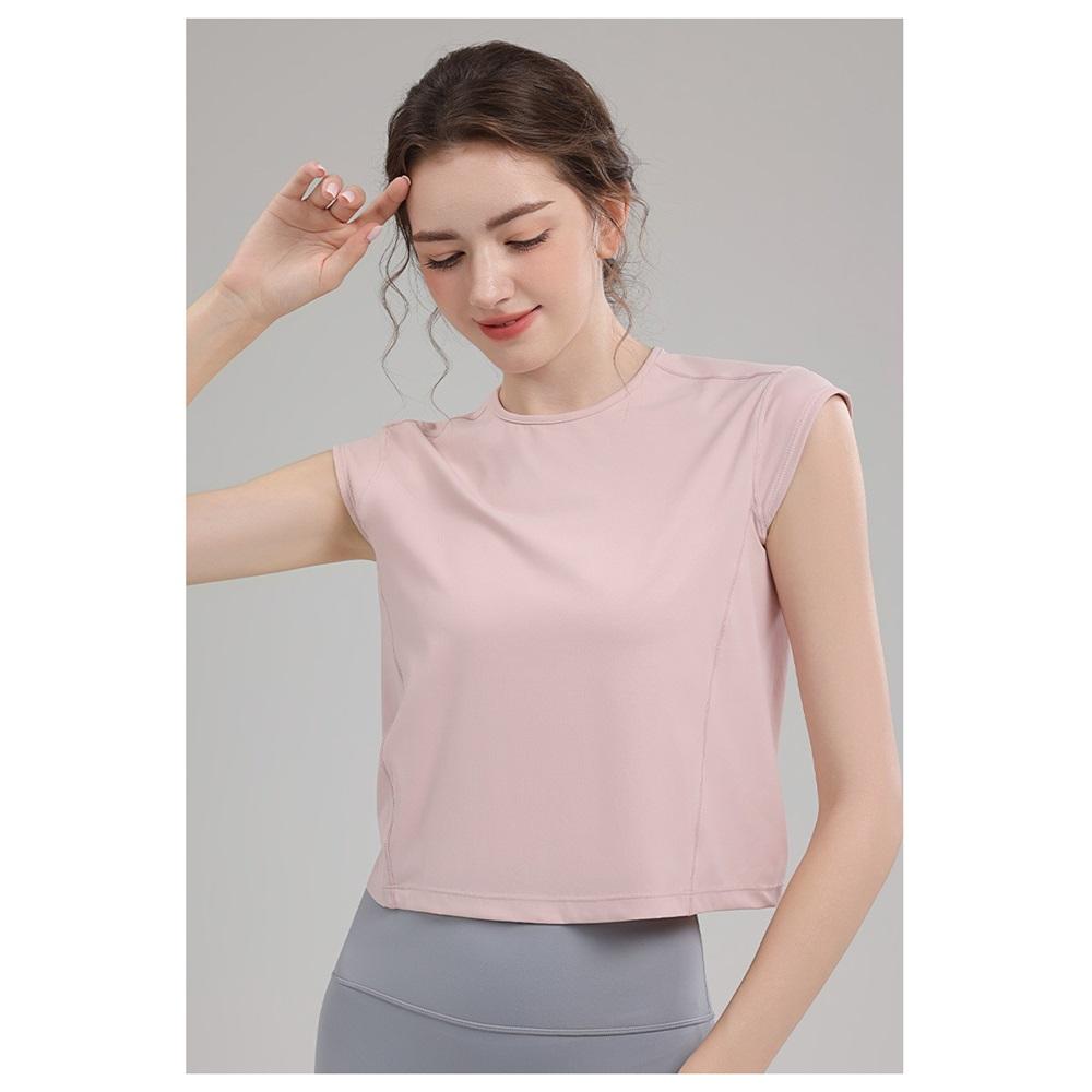 New Yoga Short Sleeved Women's Hollow Back Sports T-shirt With Drawstring, Wrinkle, Breathable Outdoor Sports Running And Fitness Clothing