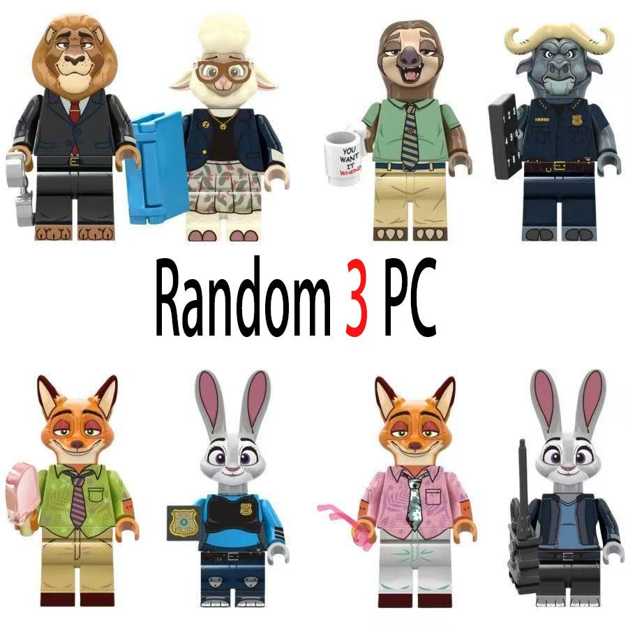 Popular Movie Animal New Mini Action Dolls Judy and Nick Model Building Blocks Toy Children's Surprise Birthday Gift Building Bl