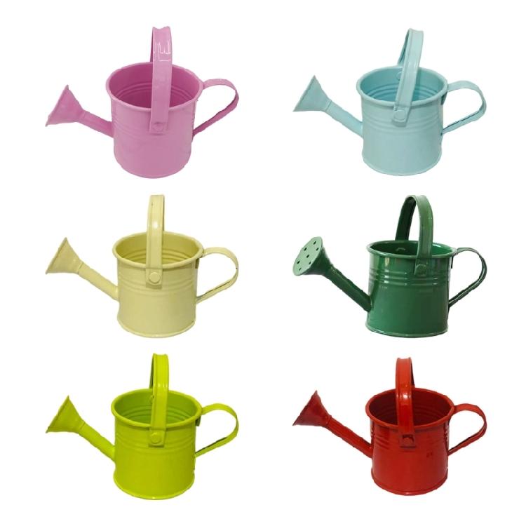 Brightly Colored Compact Watering Cans Galvanized Materials Heavy Duty Build Nonslip Grip For Terraces Plant Maintenance