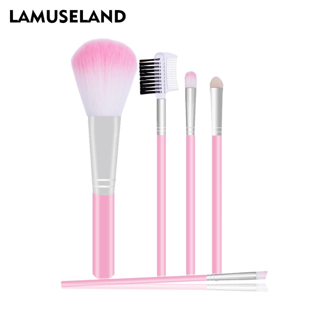 LAMUSELAND Makeup Brush Face Pink Brush (5 Pcs/Set) #1406-OPP-P