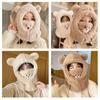 Winter Cartoon Hat With Mask Bear Lamb Beanie Hats Warm Thickened Ear Protection Beanies for Women Girl Scarf Hat