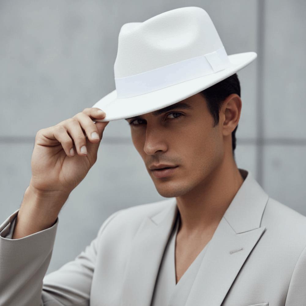 Cappello Fedora Classico Cappello Vintage in Feltro di Lana Cappello da Gentleman Berretto Trilby Uomo / Donna