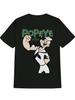 Casual Popeye Graphic T-shirt - Black Crew Neck