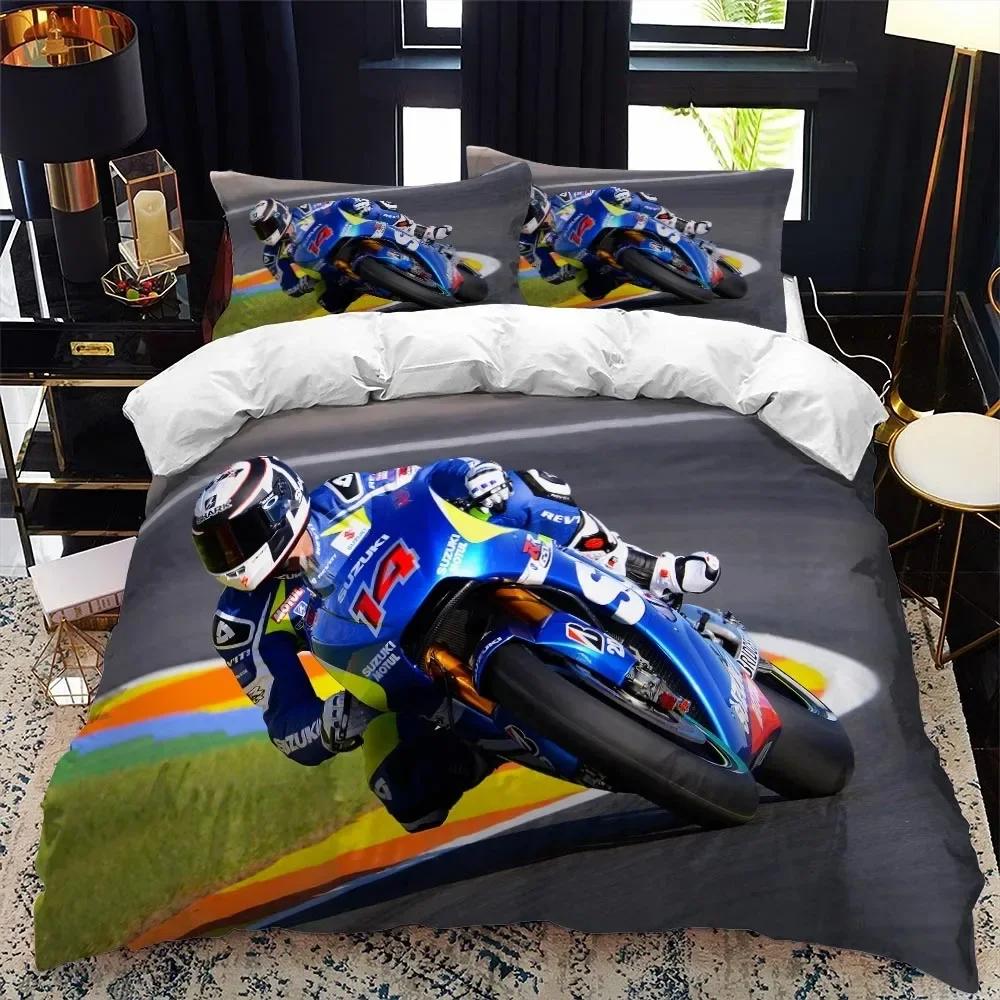 Motorradfahrer Bettwäsche Set Bedrucktes Bettwäsche Set Mit Kissenbezug Bett Deckenbezug Weich Einzel Doppel Queen Super King Größe Kinder Erwachsene