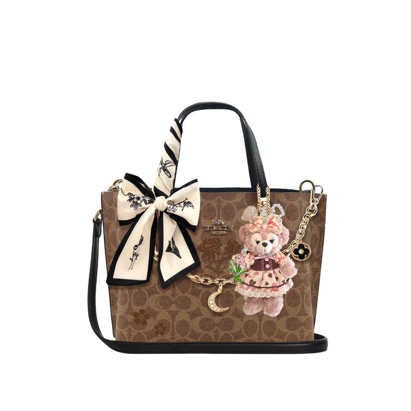 

COACH handbag [Customized bag] Mollie brand logo detachable shoulder strap tote bag tote bag shopping bag artificial leather Stars Fall Basic Set чорний