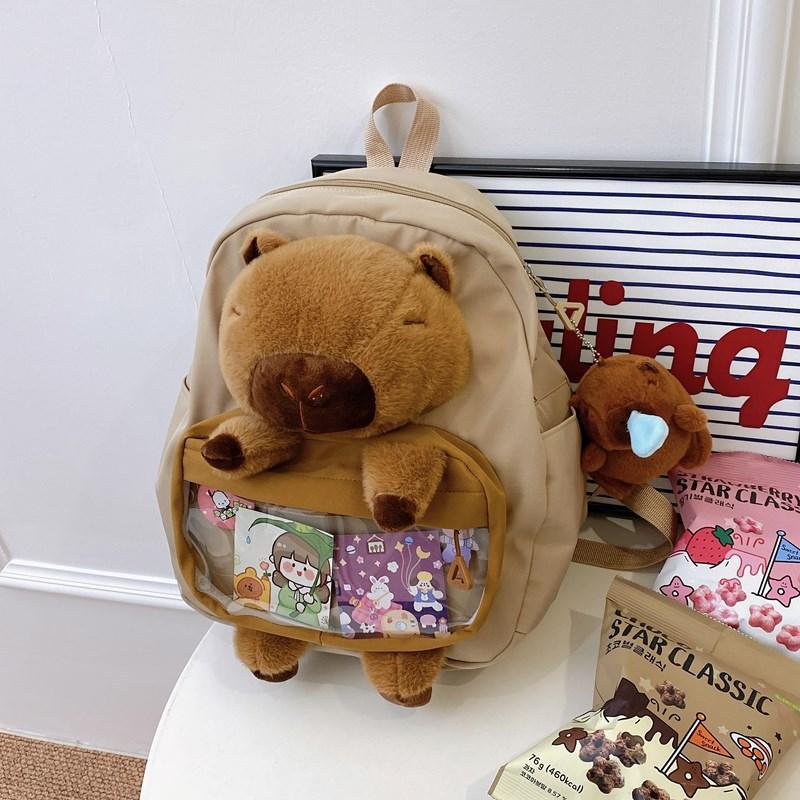 Ins Creative Cute Kapibara Doll Pain Bag Cartoon Capybara Backpack Bag Girl Student Bag