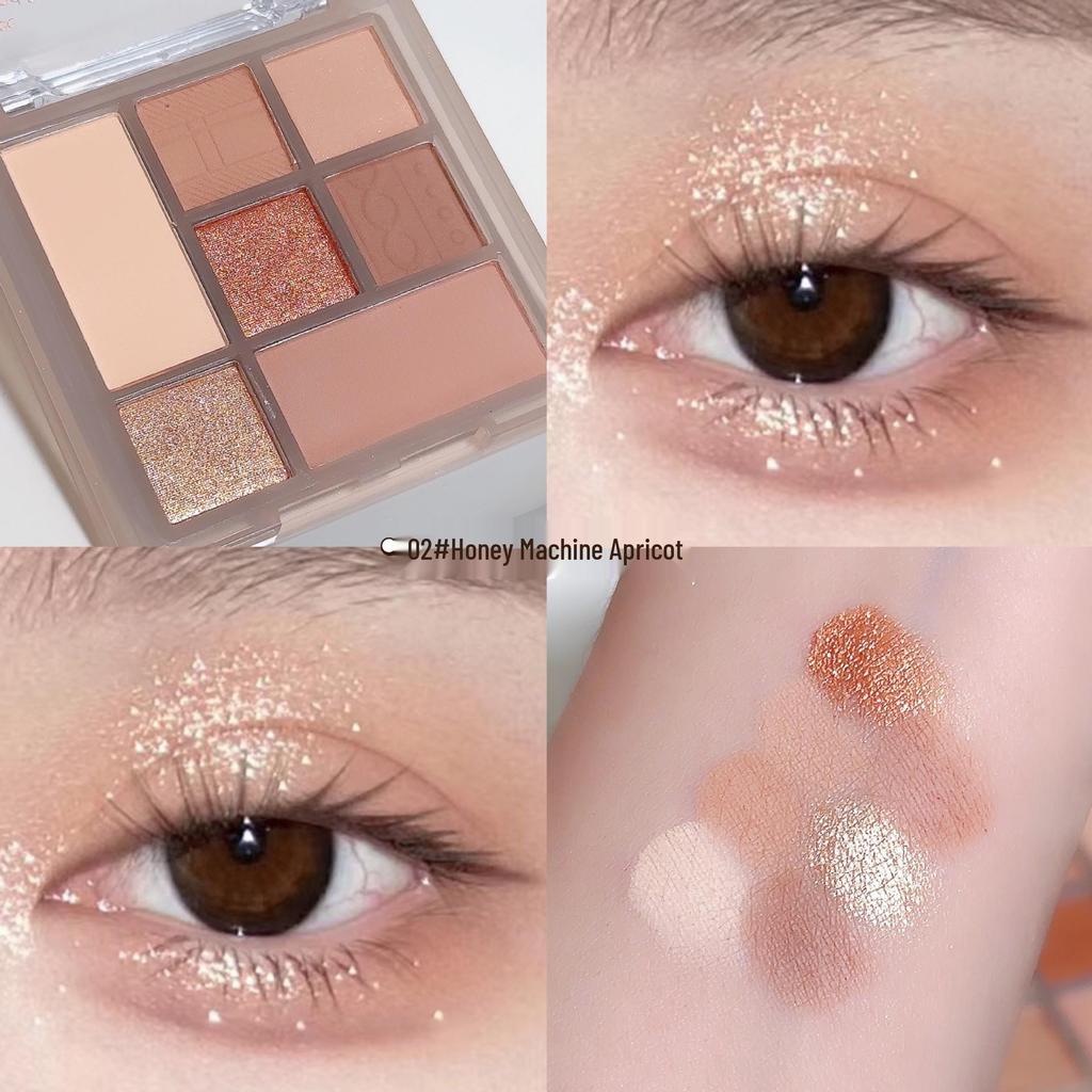 Seven-Color Eyeshadow Palette: Multi-use, Fine Shimmer & Matte, Non-Smudge, Non-Clump, Low Saturation, Affordable Makeup.