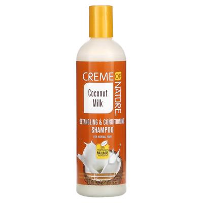 Detangle & Conditioning Shampoo, For Normal Hair, Coconut Milk, 12 Fl Oz (354 Ml)