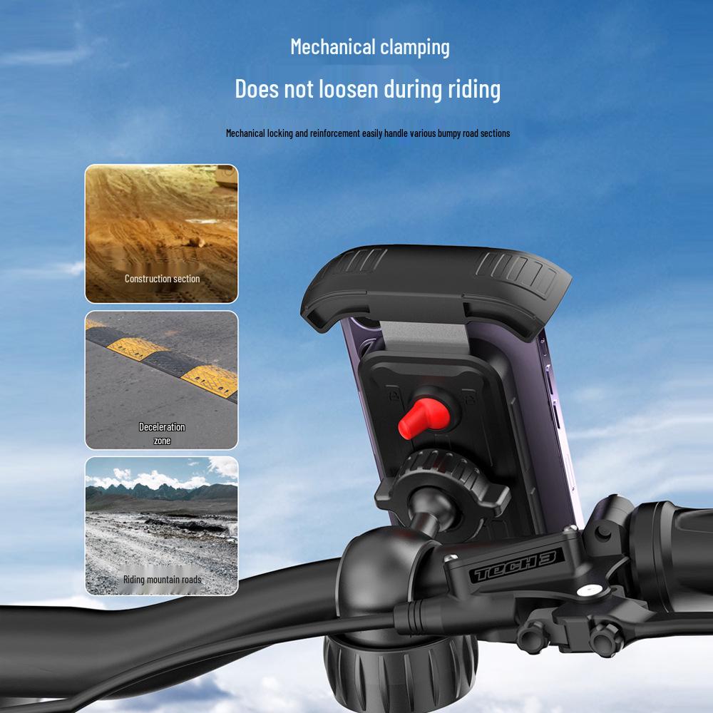 Aluminum Alloy Anti-Shake Bicycle & Motorcycle Phone Holder for Navigation