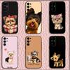 Pet Cute Dog Yorkshire Terrier Phone Case For Samsung S24,S21,S22,S23,S30,Ultra,S20,Plus,Fe,Lite,Note,10,9,5G Black Soft Shell