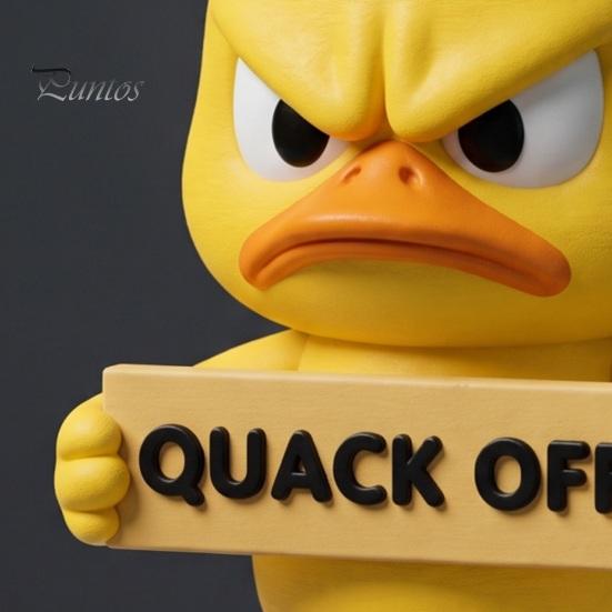 Quirky Office Decorations Angry Duck Figurine Collection, Funny Yellow Desktop Ornament, Cute Grumpy Fun Desk Accessories Statue for Home Car