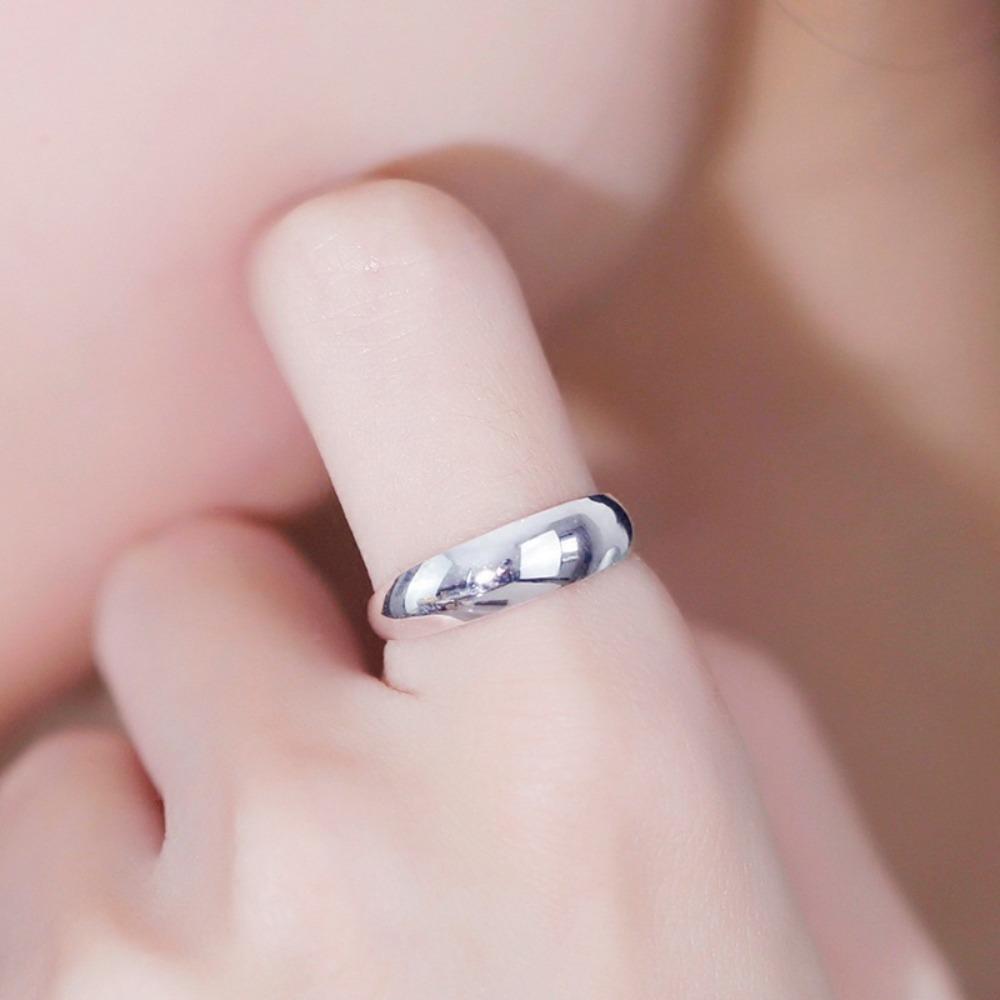 Open Ring Couple Set Smooth Minimalist Adjustable Unisex Wedding Band Simple Modern Jewelry Gift