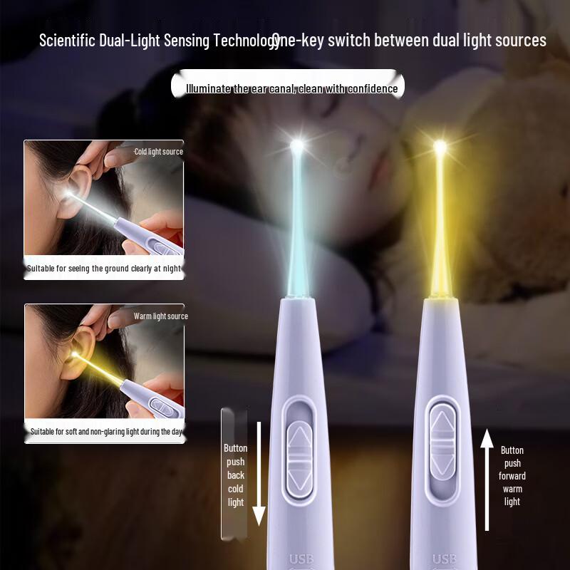 Rechargeable Luminous Ear Spoon & Tweezer Set for Kids