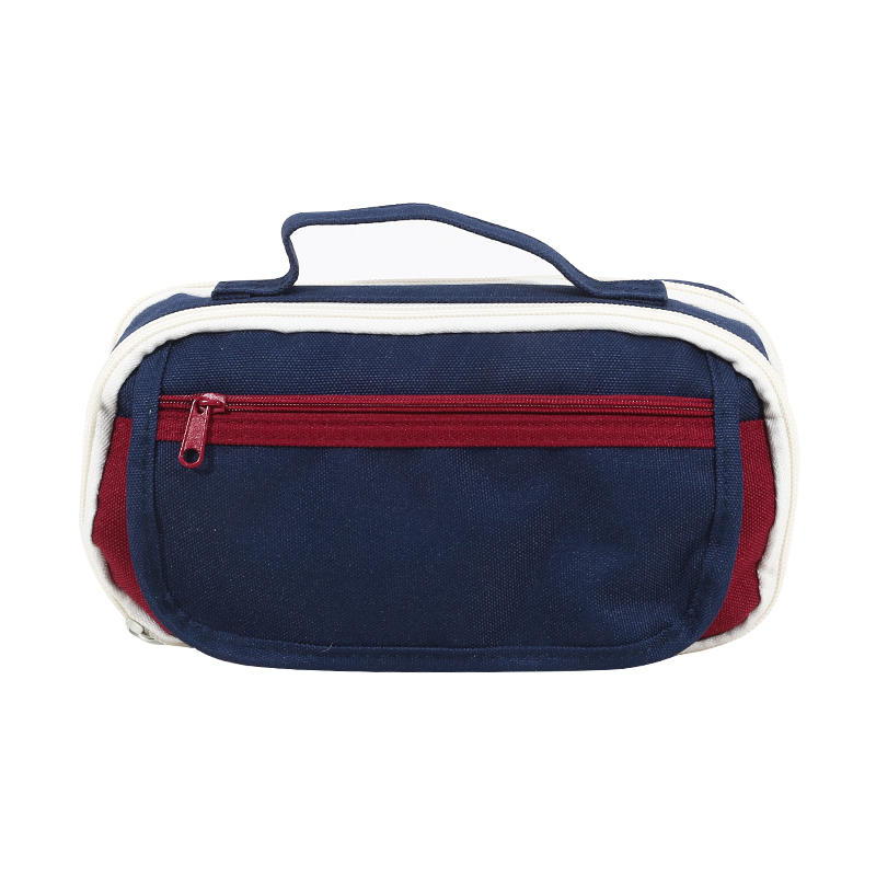 

Multi Layer Color Block Pencil Case With Magnetic Buckle Portable Oxford Fabric Pen Pouch Student School Stationery Storage червоний