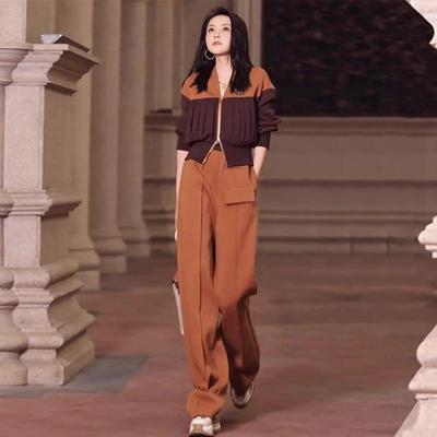 Evropská dámská tepláková souprava: Podzim 2025 Street Style Patchwork Mikina Dvoudílná Sada