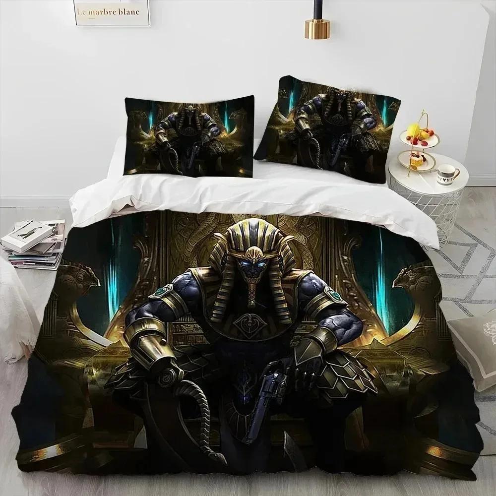 Egyptische Mythologie Farao Hiërogliefen Beddengoedset Dekbedovertrek Bedset Dekbedovertrek Kussensloop Dekbed King Queen Size