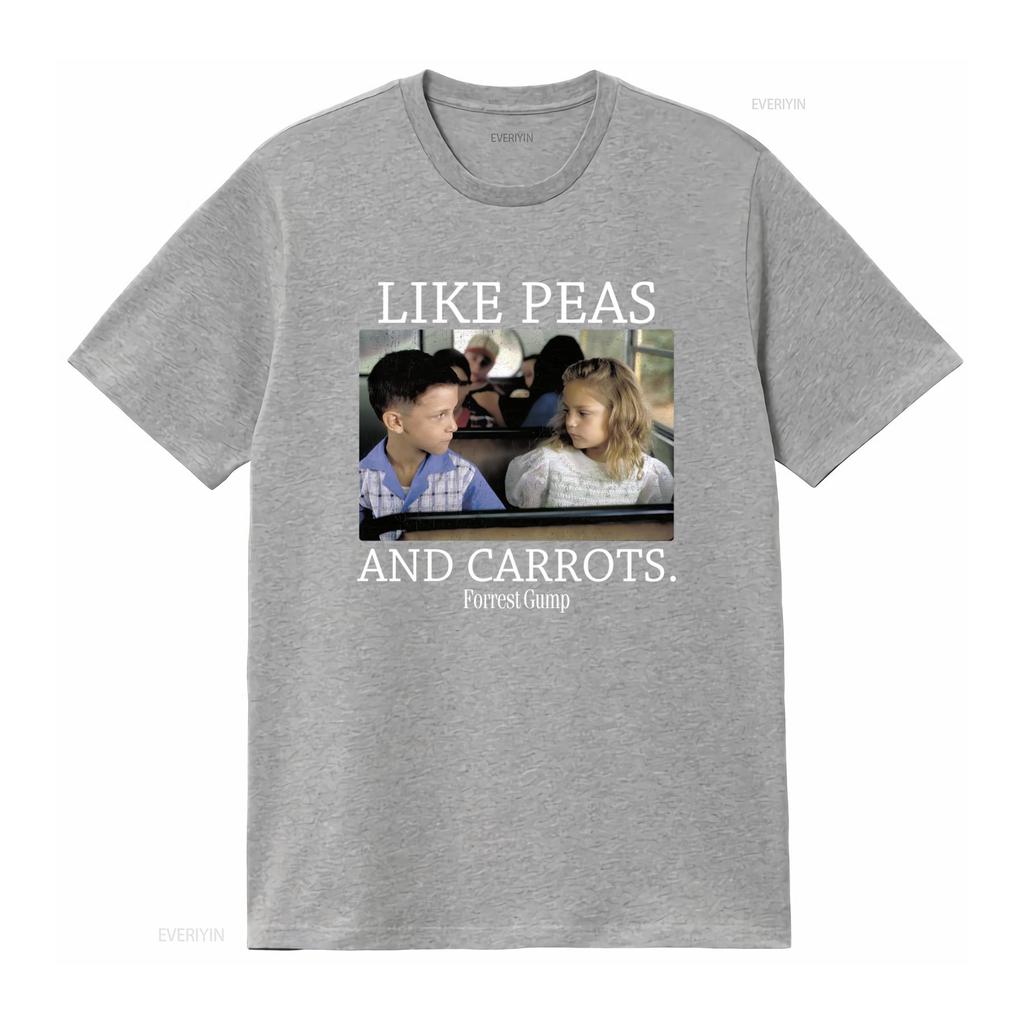 Forest Gump And Jenny Mens T Shirt Like Peas Carrots Classic Comedy Movie Print Vintage Washed Top For Everyday Wear Homme