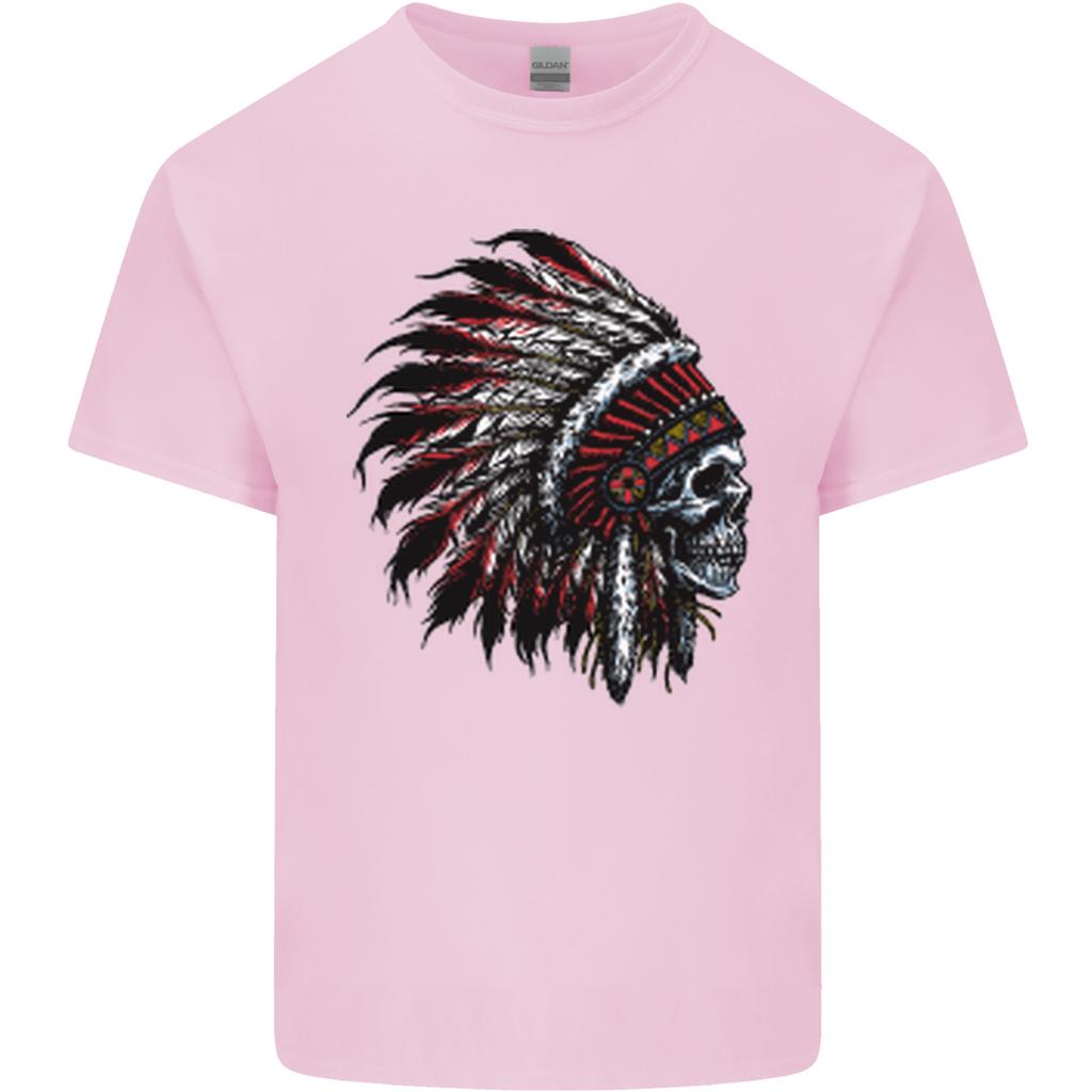 Indian Skull Headdress Biker Motorcycle Unisexs Light Cotton TShirt