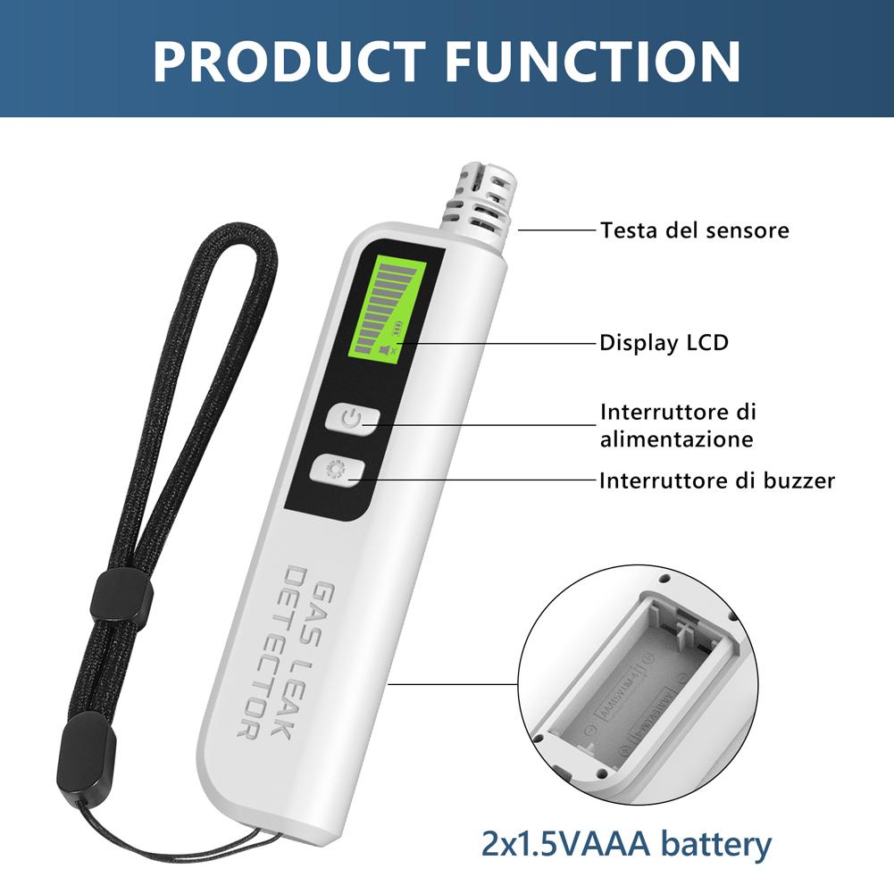 Gas Leak Detector with Audible & Visual Alarm Portable Gas Sniffer Combustible Gas Detector for Home Kitchen RV