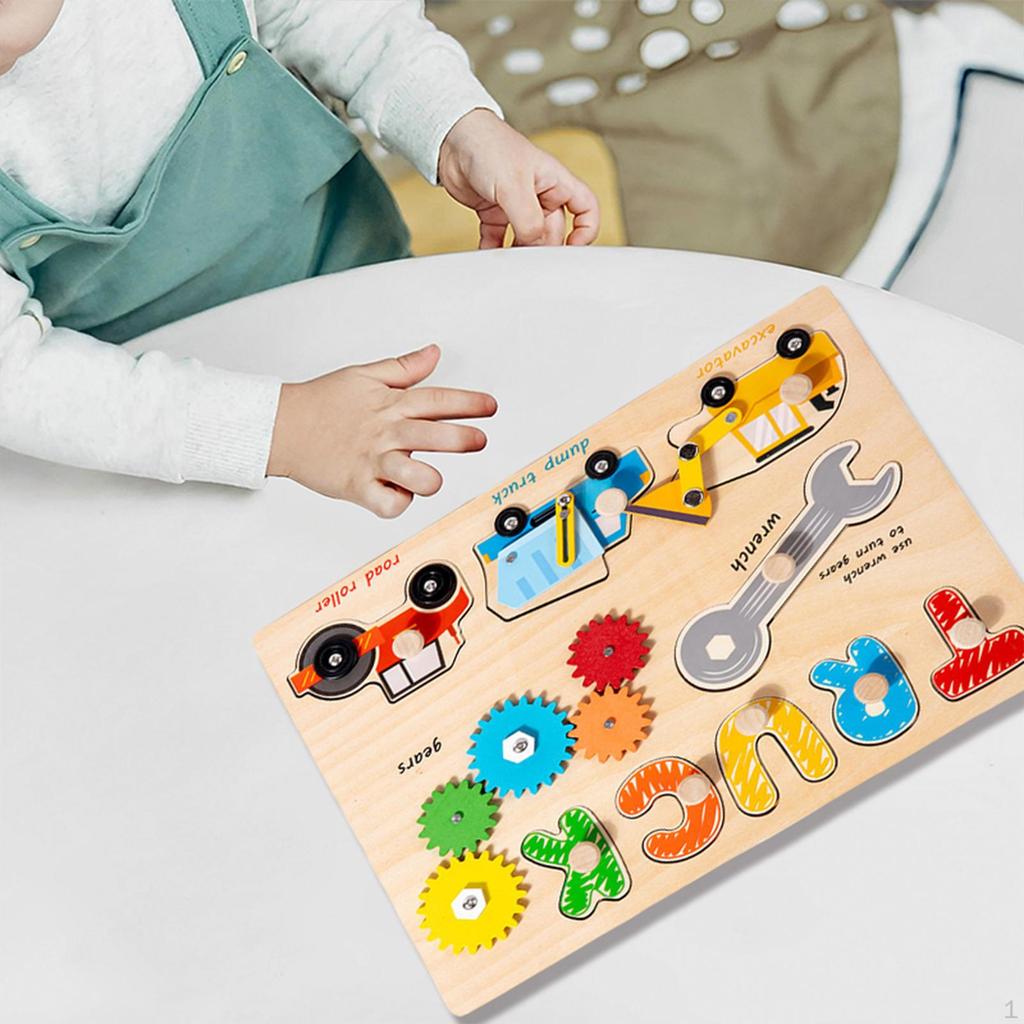 Busy Board Montessori Toy Wooden Sensory Brain Shape Recognition Toddlers Activity