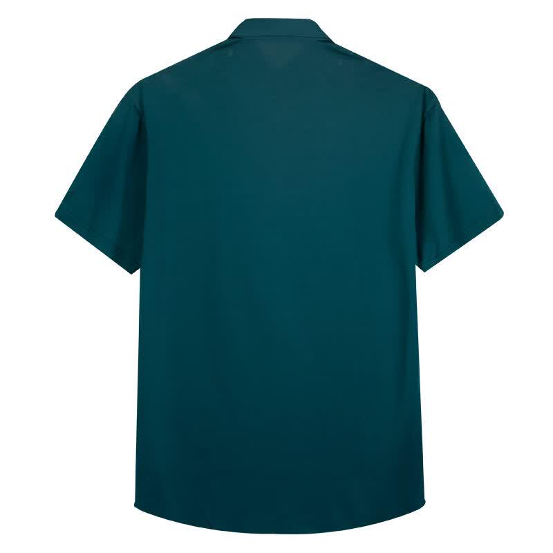 Talent Men's Summer Short Sleeve Mulberry Silk Blend Shirt