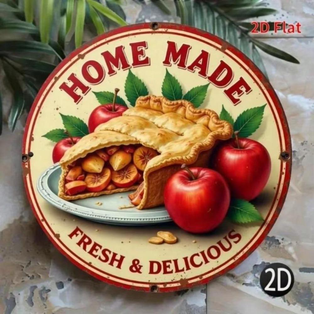 Handmade Metal Wall Art Pear Pie Rustic Kitchen Decor Mural