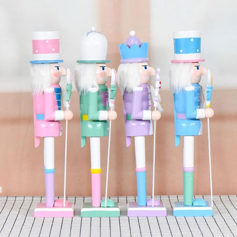 Weihnachts-Nussknacker Ornament Kleiner Holzsoldat Weihnachtsdekorationen Nussknacker Figur Ornament für Tisch Regal