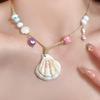 Natural Beaded Shell Necklace Lightweight Summer Jewelry Versatile Beachwear Accessory Gift for Women And Teens