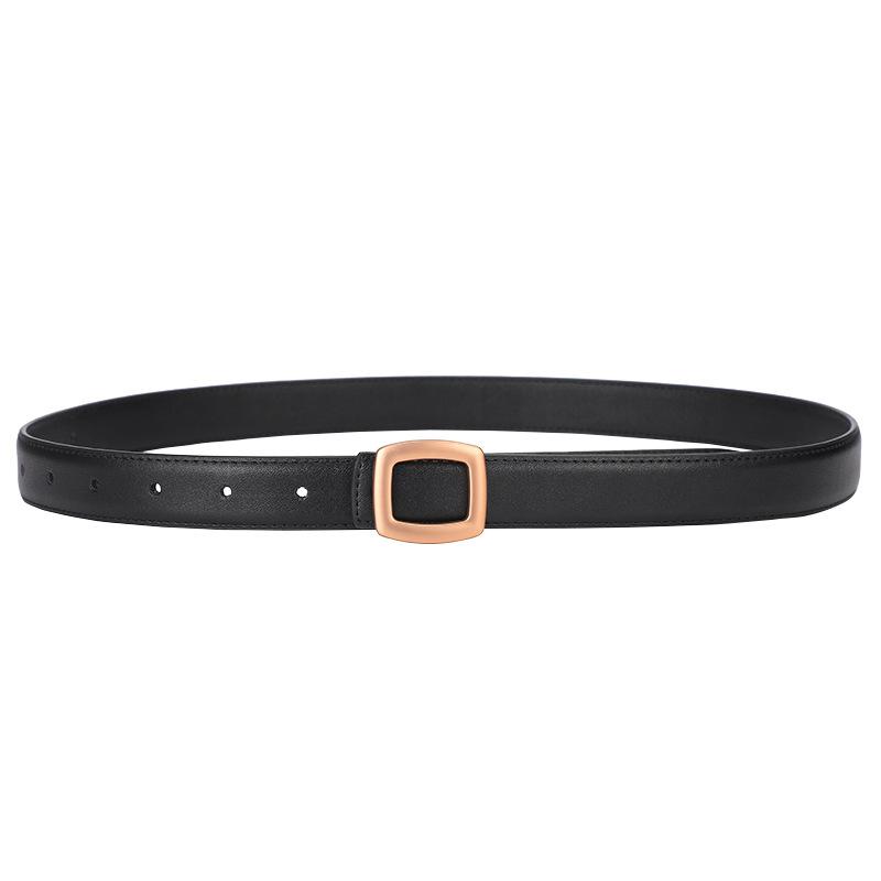 Women'S Leather Belt Wind Belt Women'S Decoration Simple Business Matte Alloy Cowhide Pants Belt