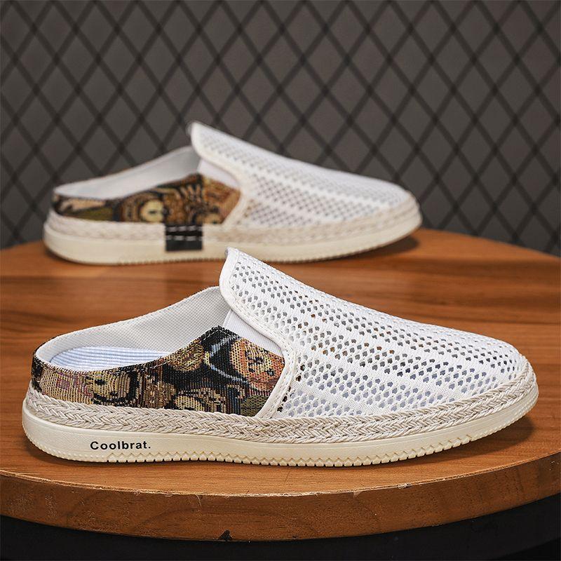 Men's Summer Breathable Outdoor Odor-Resistant Non-Slip Lazy Slip-On Backless Athletic Beach Clog Sandals