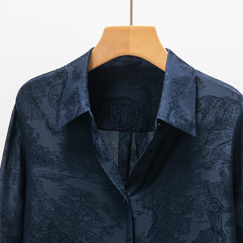 Fanzhen Women's 100% Mulberry Silk Jacquard Blouse