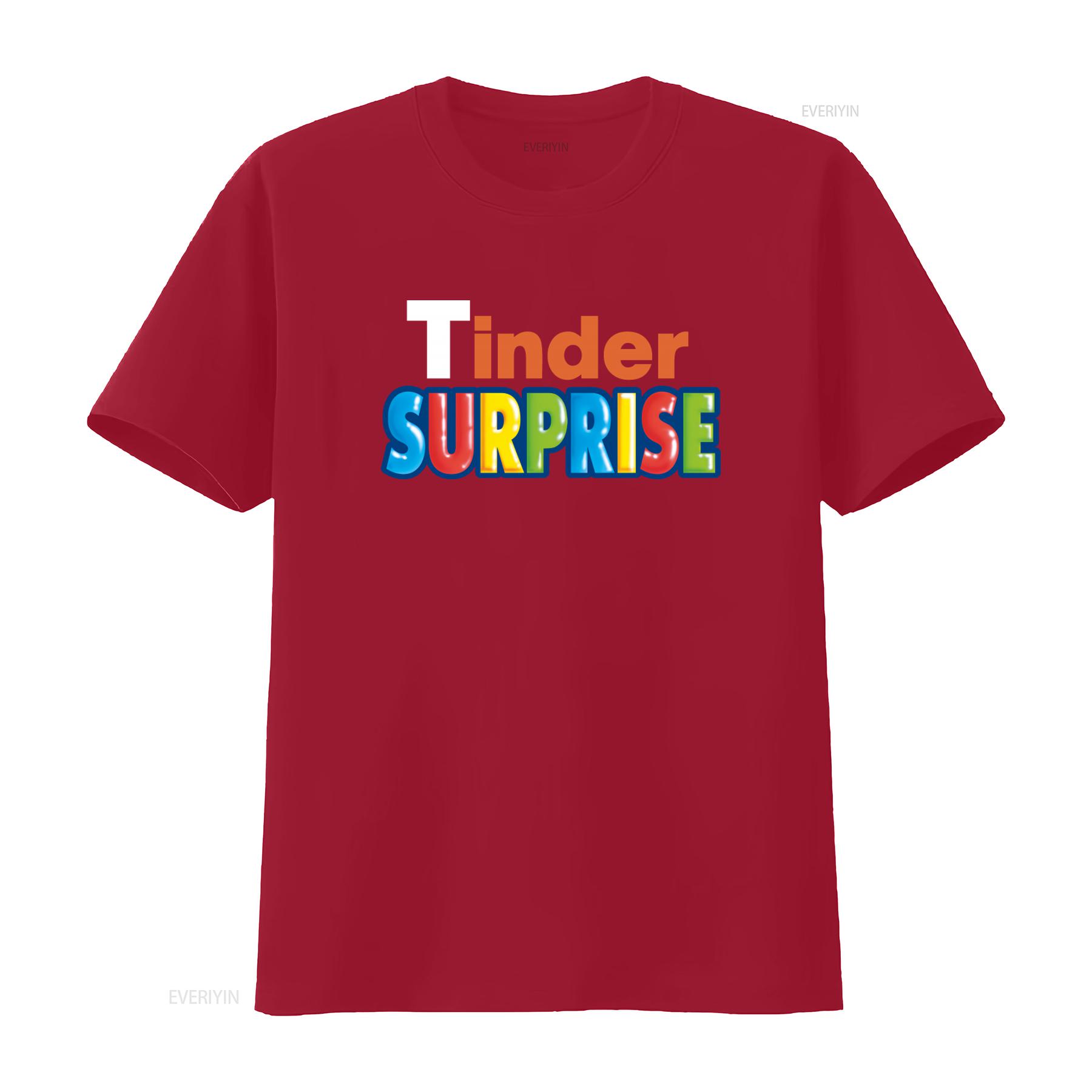 TINDER SURPRISE T Shirt Funny Dating App Design Soft Cotton Perfect for Casual Wear vintage Washed Top For Everyday Wear S