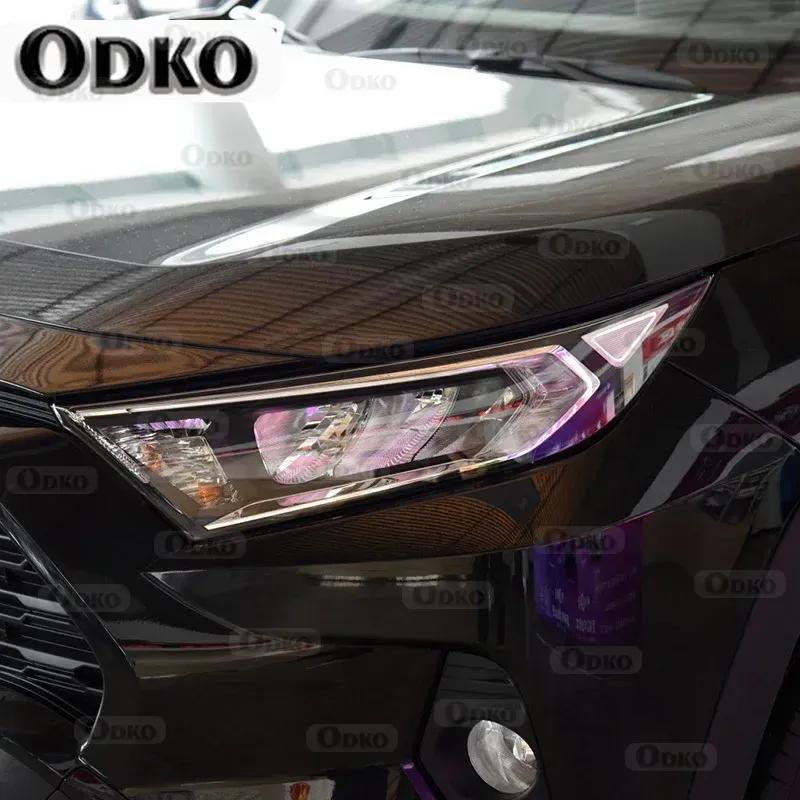 2 Adet Araba Farları Koruyucu Film Ön Işık Şeffaf Füme Siyah TPU Çıkartma Toyota RAV4 XA50 İçin
