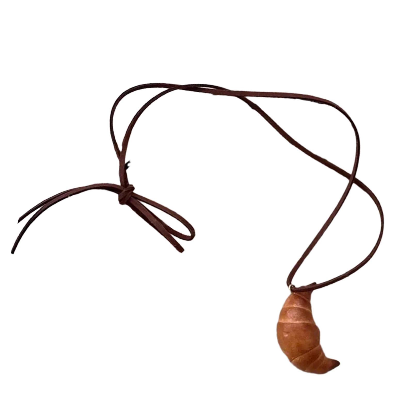 

Многофункциональное художественное ожерелье с подвеской в виде хлеба, украшенное миниатюрами в виде венка и улыбающегося кренделя, модный аксессуар A