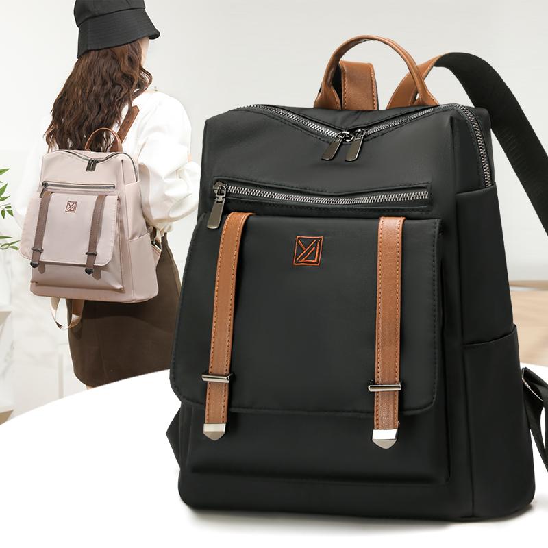 Color Block Nylon Backpack Outdoor Women's Large Capacity Backpack