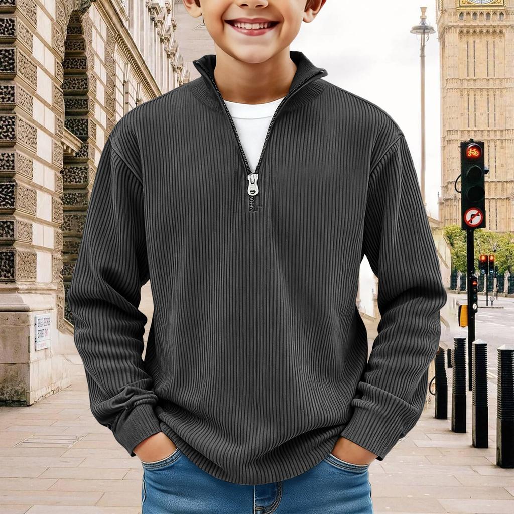 Kids Sweatshirt Boys Long Sleeve Shirts Soild Casual Pullover Shirt Outdoor Fall Clothes For Teen Boy