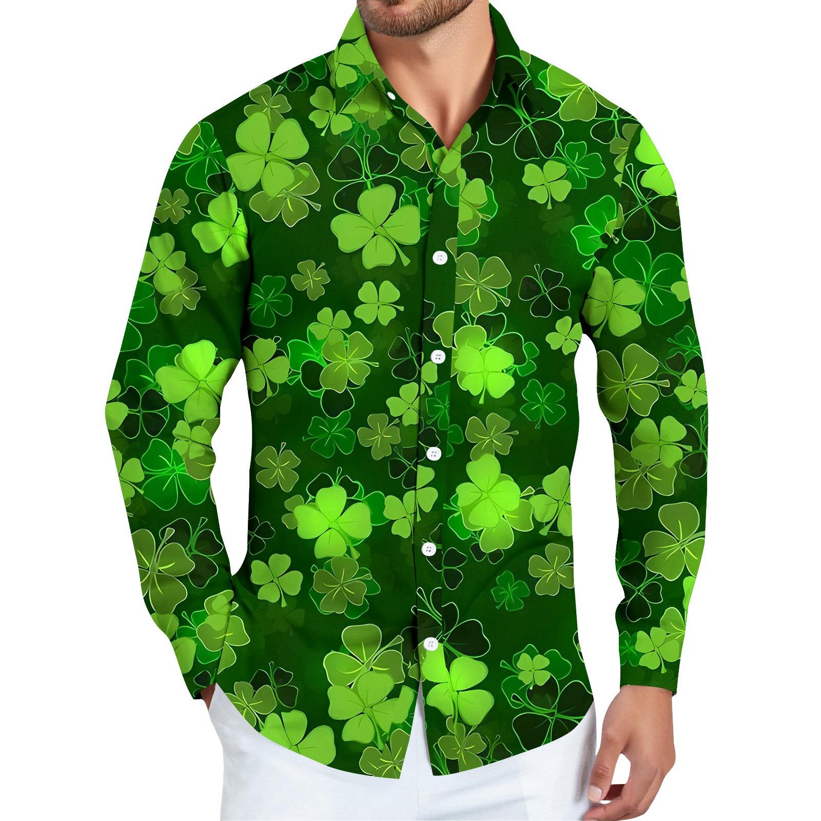 

Мужская рубашка с длинным рукавом на пуговицах с рождественским принтом XXXL