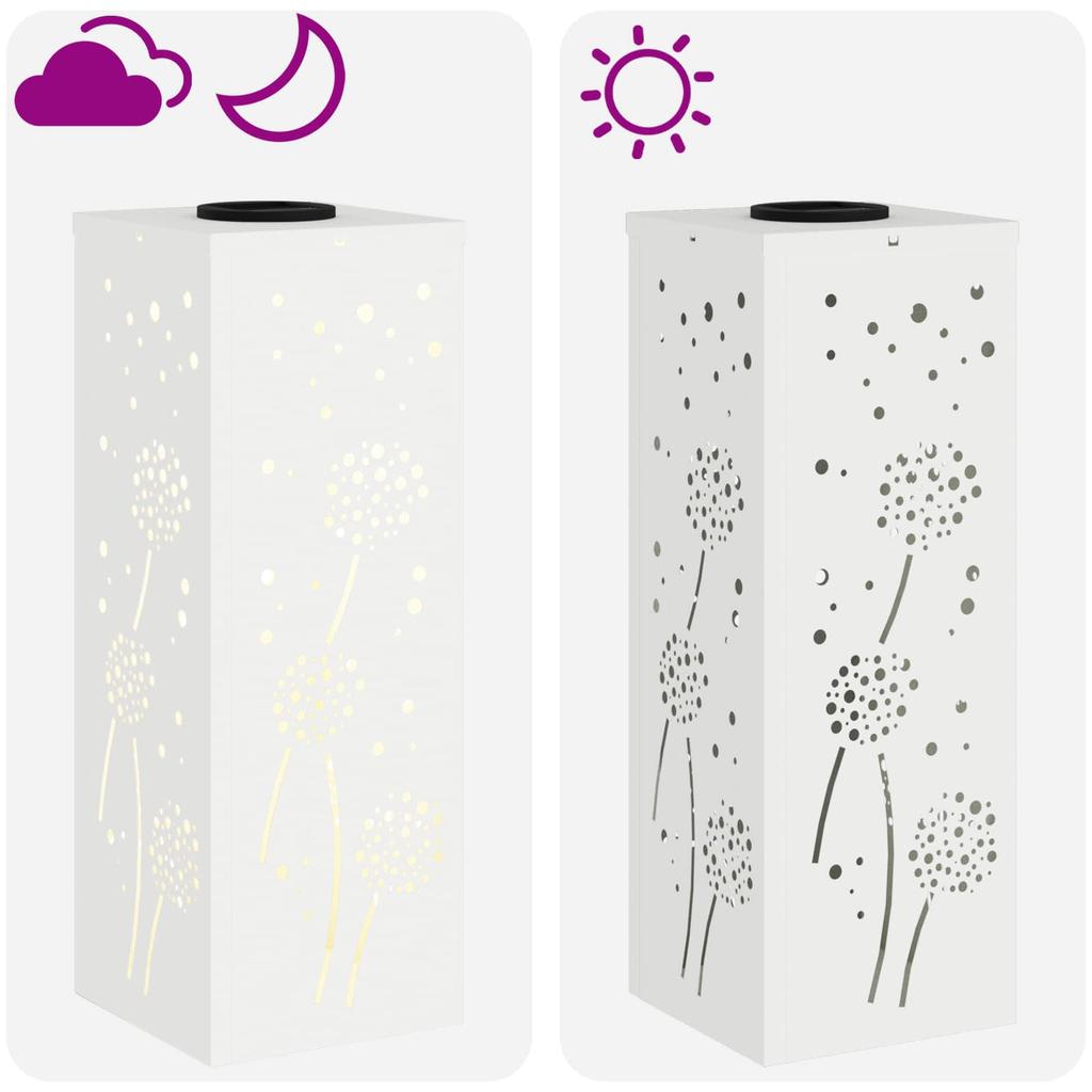 Solar LED Path Light 2 Pcs White Cold Rolled Steel