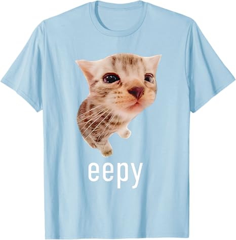 Eepy Cat Silly Sleepy Cat Meme TShirt Womens Fashion Kitty Lover Graphic Outfit Cartoon Comics Street Saying Tee Unique Gift