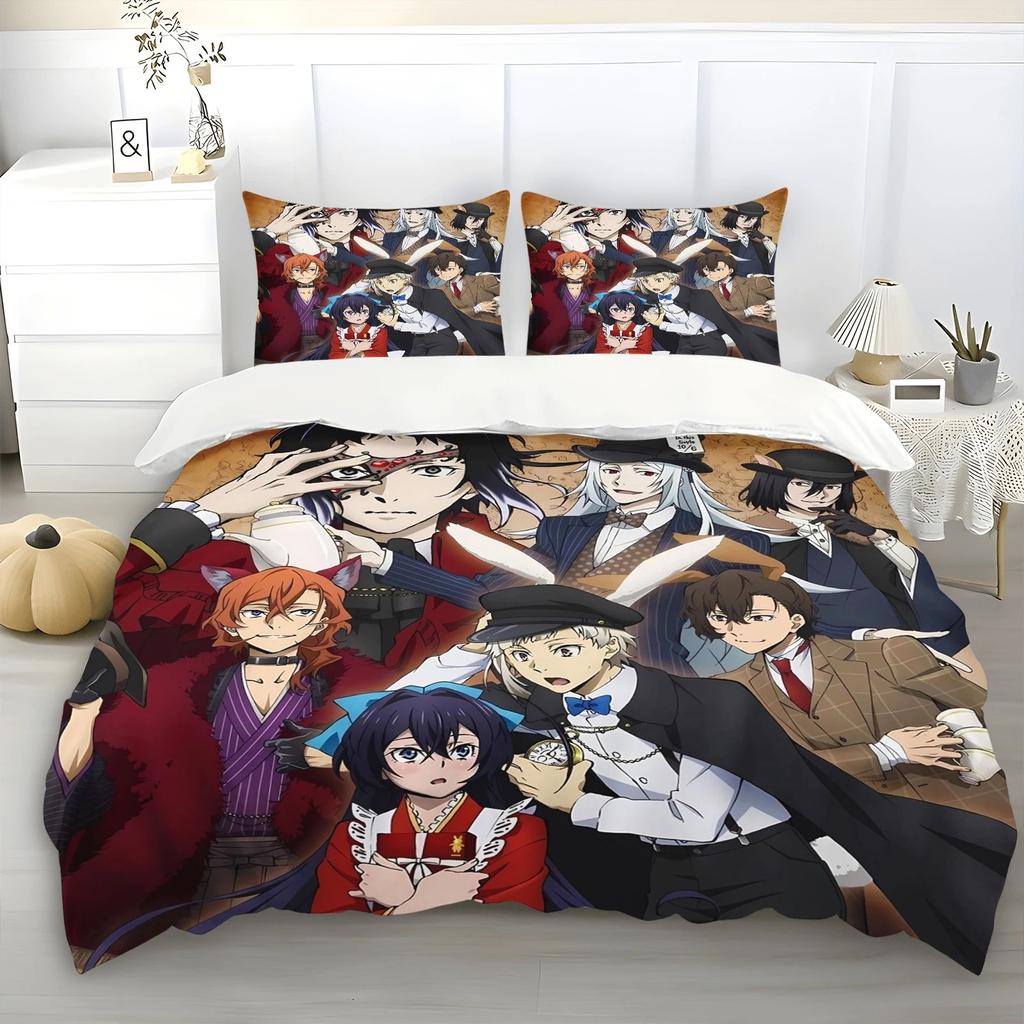 3D Printed Bungo Stray Dogs Anime Nakahara Bedding Set for Boys Girls Duvet Cover Twin Queen King Full Single Double Sizes