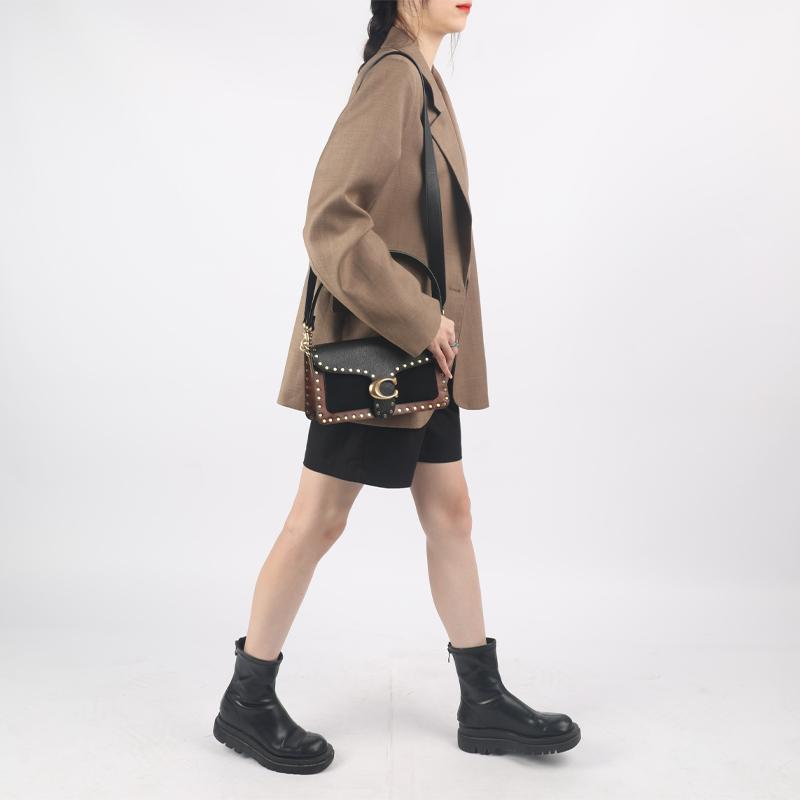 New COACH Tabby Suede Cow Leather Shoulder Bag Crossbody Bag Shoulder Bag Women's Black Brown 79338-B4M2