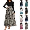 Women's Floral Print High Waist Fashionable And Elegant Dress