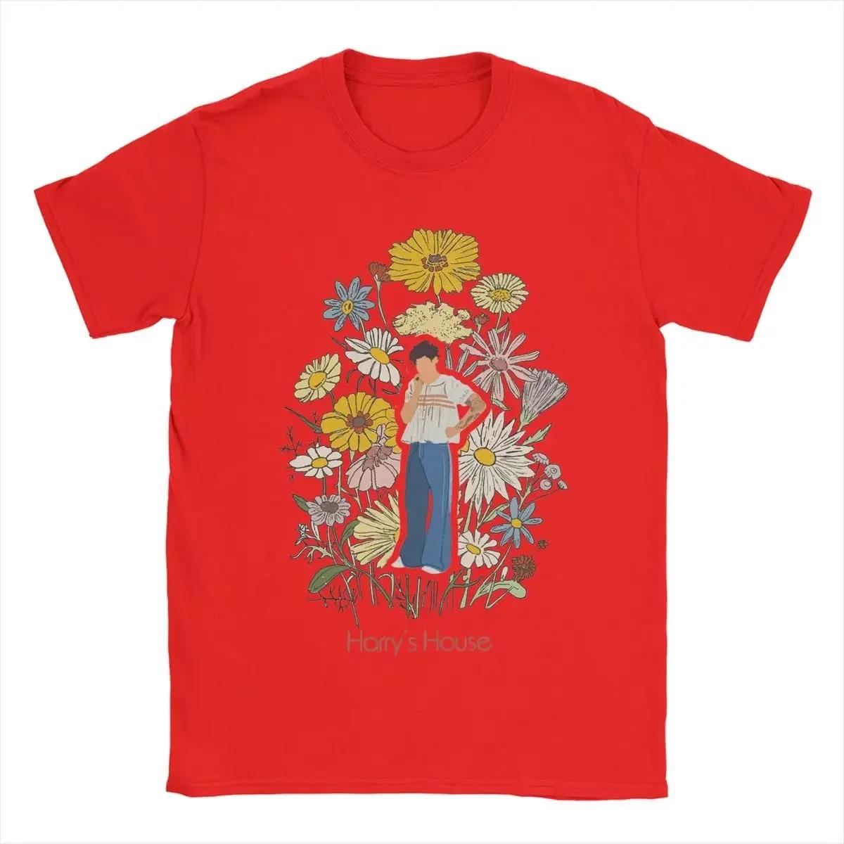 

2025 new model Short Sleeve Clothes Summer Men Pure Cotton Vintage T-Shirt O Neck Tee Shirt Harrys Style Fruit Man With Flowers S