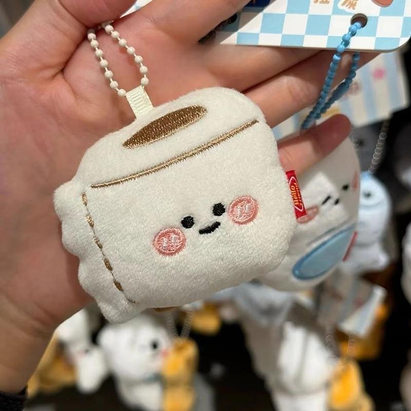Kawaii Creative Funny Plush Toilet Poop Toilet Paper Keychain Cute Cartoon Keychain  Backpack Decoration Accessories