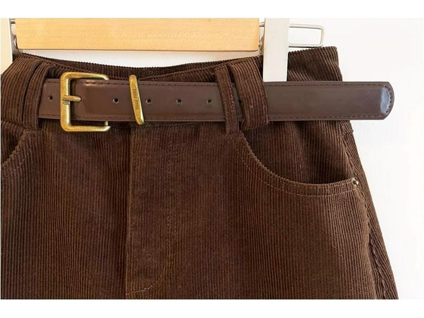 Autumn/Winter 2025 Korean Style High Waist Corduroy Mini Skirt - Slimming, Petite Fit, Versatile Fashion