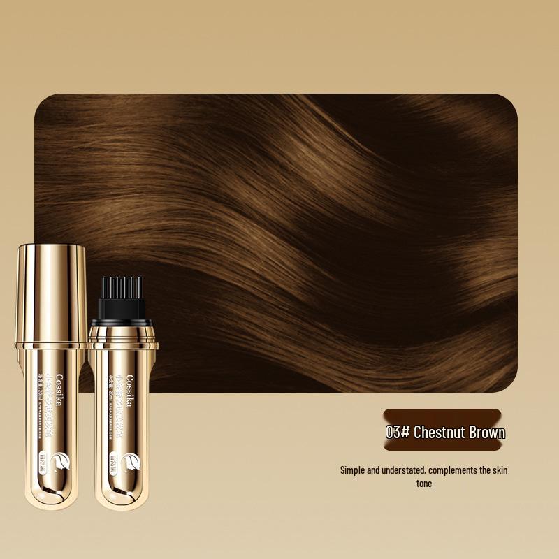 Golden Tube Hair Dye Pen with Comb – Long-lasting White Hair Concealer and Styler