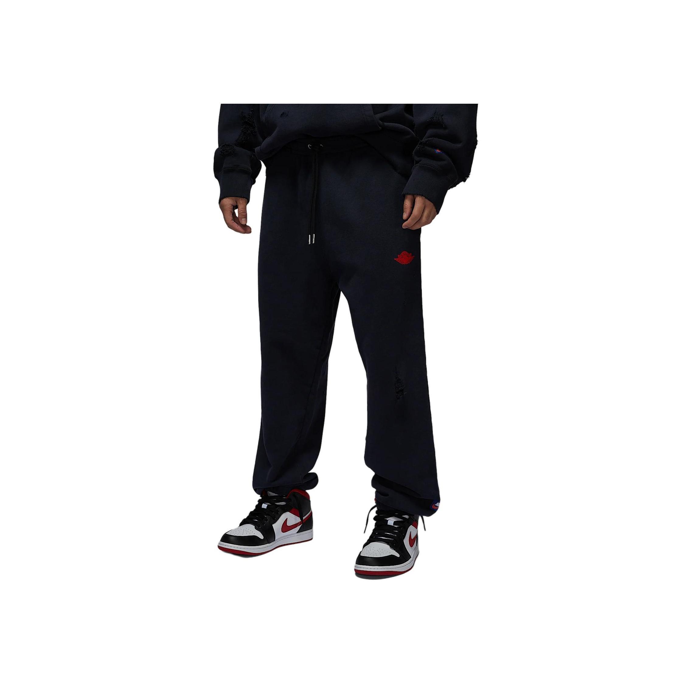 

New Jordan Air Rare Knitted Sweatpants Men s Black/Sail White IB3000-010 XL